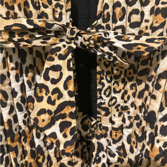ASOS DESIGN Quilted Brown Black Leopard Print Jacket Tie Closures Sz Small NWOT - Picture 5 of 9